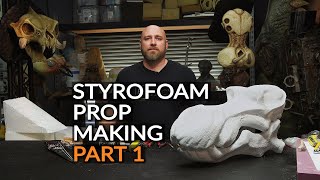 Styrofoam Prop Making Part 1 Designing Carving amp Texturing  PREVIEW [upl. by Neleb]