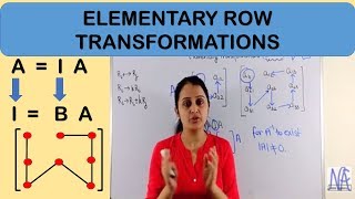 Elementary Row Transformations MATRICES AND DETERMINANTS PART 6i6 [upl. by Mordecai292]