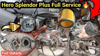 How to Full Service in all bike and Scooter  Hero Splendor Plus Full Service  Bike Repairing  🔥🔥🔥 [upl. by Nemaj582]