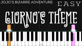 Giorno’s Theme  Jojo’s Bizarre Adventure Golden Wind Main Theme  EASY Piano Tutorial [upl. by Reffotsirhc725]