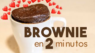 BROWNIE en MICROONDAS 🍫  en 2 minutos [upl. by Meekah]