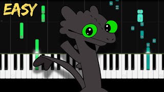 Toothless Dancing Easy Piano Tutorial [upl. by Enitsuga516]