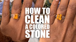 HOW TO CLEAN YOUR RING GEMSTONECOLORED STONE EDITION [upl. by Hgielah]