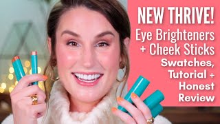 NEW THRIVE CAUSEMETICS TESTED  All New Brilliant Eye Brighteners  Triple Threat Color Sticks [upl. by Stander]