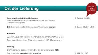 Umsatzsteuer Ort der Lieferung  Steuern für Ratlose [upl. by Oloap653]