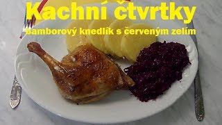 Kachní čtvrtky bramborový knedlík a červené zelí [upl. by Ahcmis]