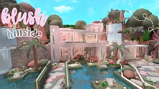 BLOXBURG  Blush Hillside Mansion  House Build [upl. by Nolek544]