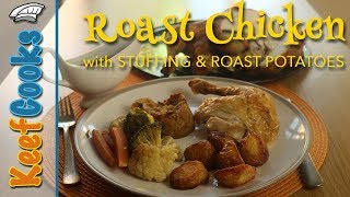 British Roast Chicken  Sage and Onion Stuffing  Roast Potatoes Chicken Recipes [upl. by Llirrehs]