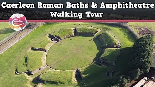 CAERLEON ROMAN BATHS amp AMPHITHEATRE WALES  Walking Tour  Pinned on Places [upl. by Ecniuq]