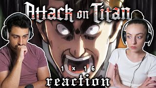 Attack on Titan Episode 16 REACTION  1x16 [upl. by Oira490]