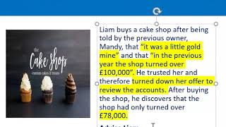 How to apply misrepresentation Liam cupcake scenario [upl. by Irene]