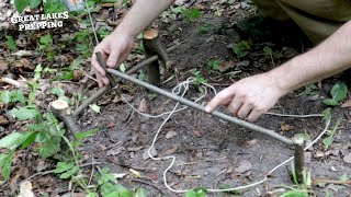 Simplest DIY Spring Snare Trap  Bushcraft Small Game Trap [upl. by Arriek935]