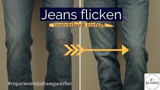 Jeans flicken reparierenstattwegwerfen  Two and a half seams [upl. by Savart]