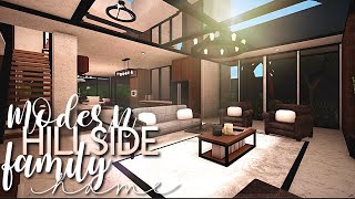 ROBLOX  Bloxburg Modern Hillside Family Home 100k  No Large Plot  House Build [upl. by Brothers23]