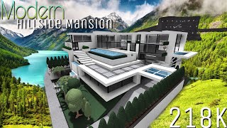 Modern Hillside Mansion Part 1  NO LARGE PLOT  Bloxburg [upl. by Annuahs24]