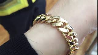 Daniel Jewelry Inc 10mm Miami Cuban Link 14k Bracelet With Sleek Lock [upl. by Adarbil]