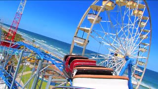 Daytona Beach Boardwalk Amusements Sand Blaster Roller Coaster POV [upl. by Normy473]