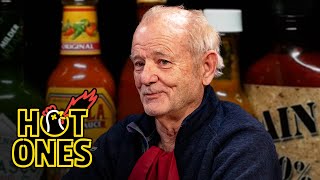 Bill Murray Doesn’t Flinch While Eating Spicy Wings  Hot Ones [upl. by Tingley]