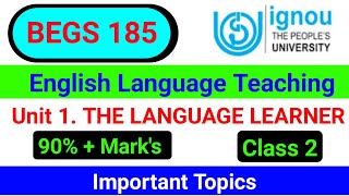 BEGS 185 Unit 1  English Language Teaching  Begs 185 IGNOU Begs 185 Previous Year Question paper [upl. by Gladine]