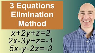 Solving Systems of 3 Equations Elimination [upl. by Hotchkiss93]