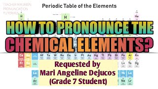 HOW TO PRONOUNCE THE 118 ELEMENTS IN PERIODIC TABLE  Teacher Maureen [upl. by Annodahs]