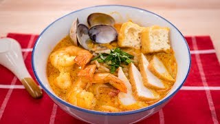 Laksa Recipe  Singaporean Curry Noodle Soup Laksa Lemak  Asian Recipes [upl. by Ientruoc]