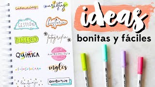 CÓMO HACER TÍTULOS BONITOS PARA DECORAR TUS APUNTES IDEAS FÁCILES Y RÁPIDAS [upl. by Mcconaghy523]