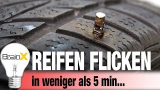 Reifenflicken unter 5 Minuten  How to fix a nail hole in a car tire [upl. by Solley]