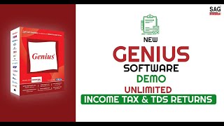 New Genius Software Demo  Unlimited Income Tax amp TDS Returns  SAG Infotech [upl. by Ketchum]