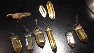 true natural Citrine Quartz Crystal pendants [upl. by Nelag]