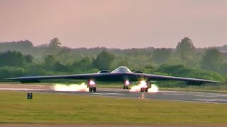 Two B2 Spirit Stealth Bombers Landing at RAF Fairford [upl. by Gussi866]