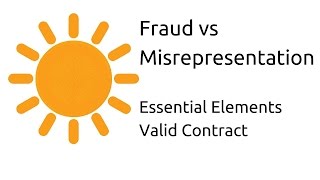 Fraud vs Misrepresentation  Other Essential Elements of a Valid Contract  CA CPT  CS amp CMA [upl. by Lissner]