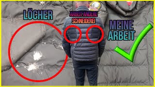 Daunenjacke reparieren  Loch in Jacke flicken  How to fix a down jacket  Upcycling  Parajumpers [upl. by Eahsan]