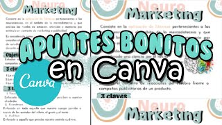 Como hacer apuntes bonitos en CANVA [upl. by Uyerta]