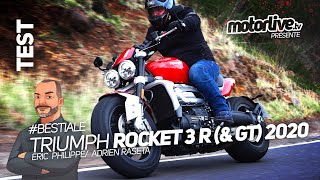 TRIUMPH ROCKET 3 R amp GT 2020  BESTIALE   TEST MOTORLIVE [upl. by Yrrak913]