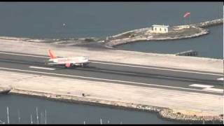 Easyjet flight landing at Gibraltar airport  October 2010 [upl. by Thaddeus247]