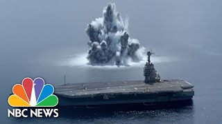 Must See Massive Underwater Explosions From Navy Aircraft Carrier Test [upl. by Rimma775]